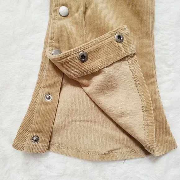 Vintage Illig Raver Pants, EXTREMELY RARE, Corduroy, Tan, Bell Bottom, Buttons